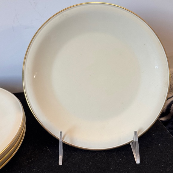 Vintage set of 3 Furstenberg Germany salad plates pattern 0456 gold trim on rim - Picture 4 of 4